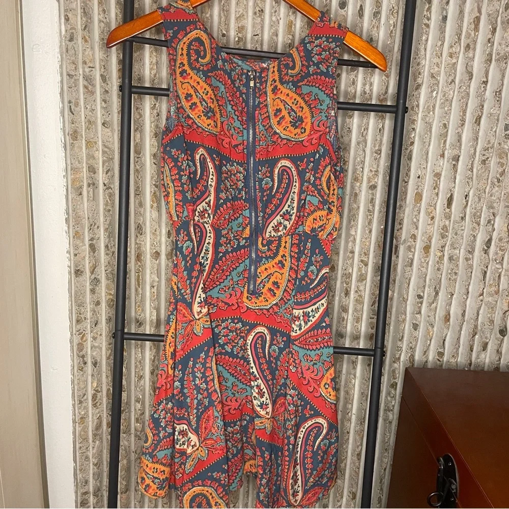 Free People Dancing Pretty Paisley Print Dress - Size 0 - Picture 3 of 8